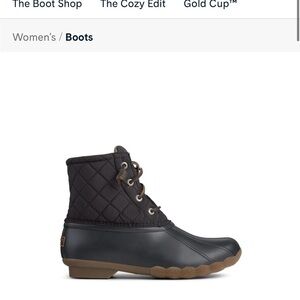 Sperry Black Quilted Winter Boots
